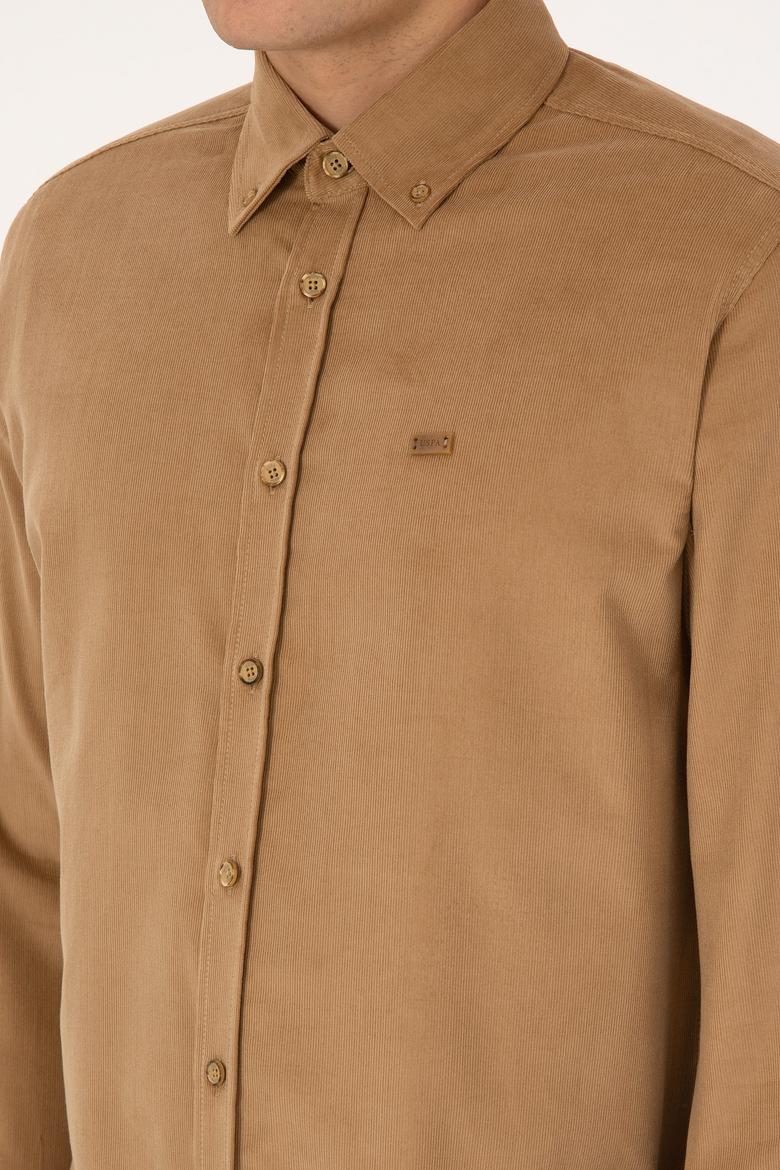 Erkek Hardal Uzun Kollu Gömlek - 50315915024