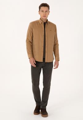 Erkek Hardal Uzun Kollu Gömlek - 50315915024