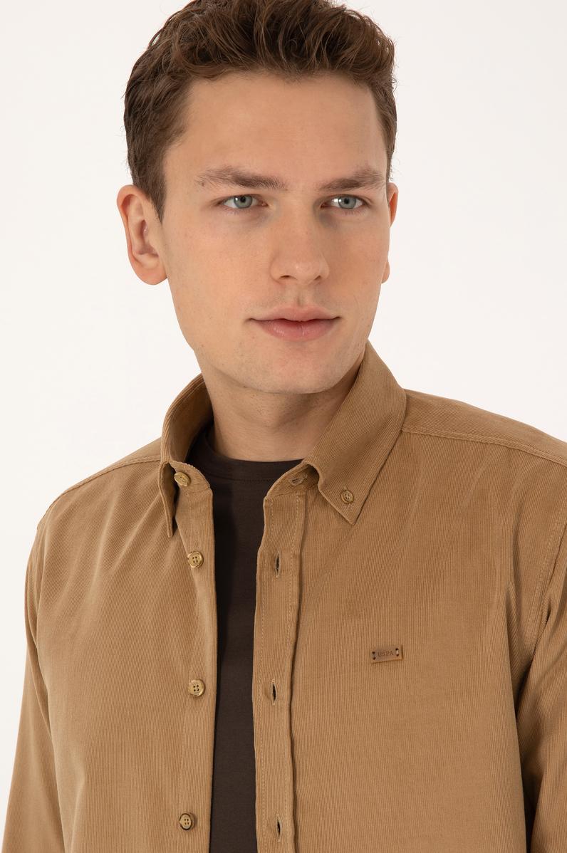 Erkek Hardal Uzun Kollu Gömlek