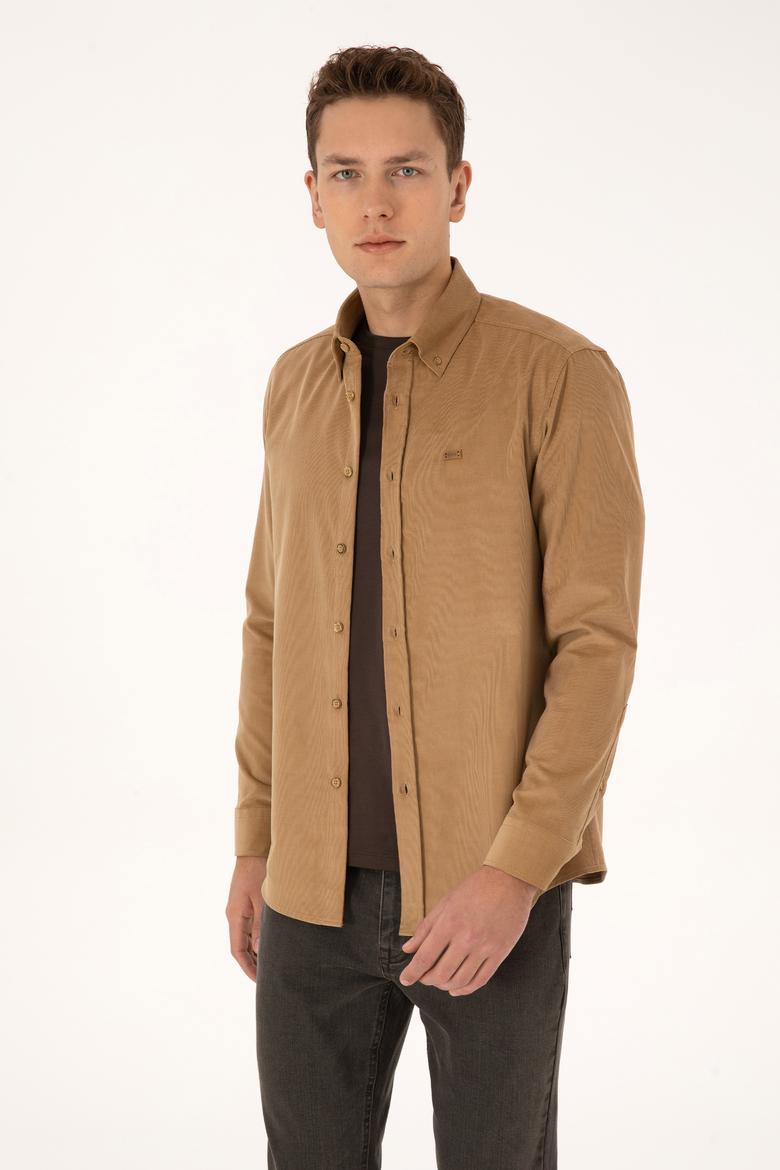 Erkek Hardal Uzun Kollu Gömlek - 50315915024