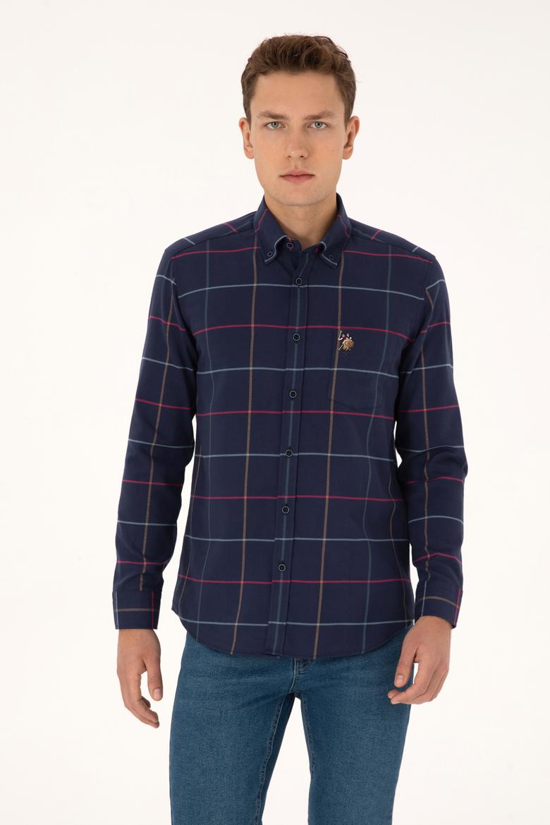 Erkek Lacivert Uzun Kollu Gömlek