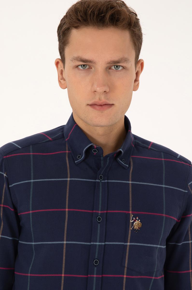 Erkek Lacivert Uzun Kollu Gömlek