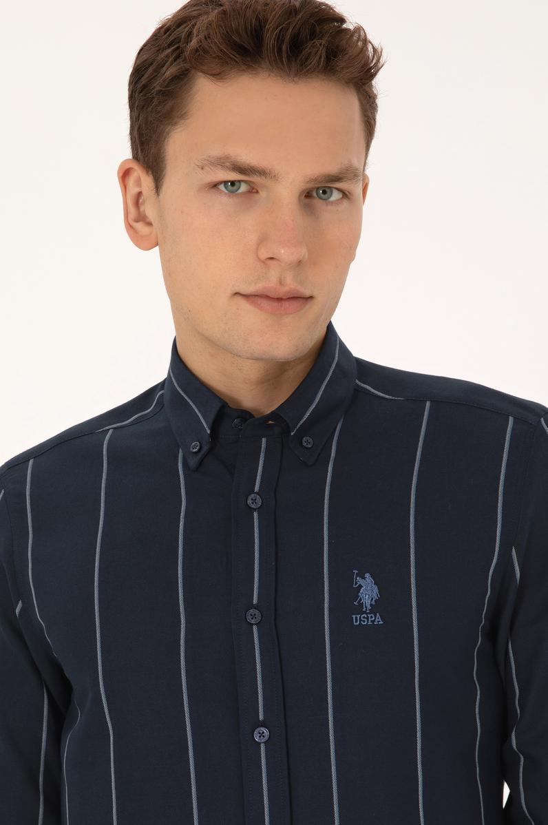 Erkek Lacivert Uzun Kollu Gömlek