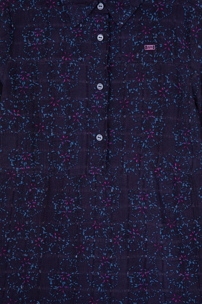 Kız Çocuk Lacivert Dokuma Elbise - 50314351001