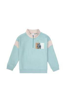 Erkek Çocuk Mint Yarım Fermuarlı Sweatshirt - 50316610005