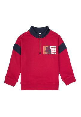 Erkek Çocuk Koyu Frambuaz Yarım Fermuarlı Sweatshirt - 50316610014
