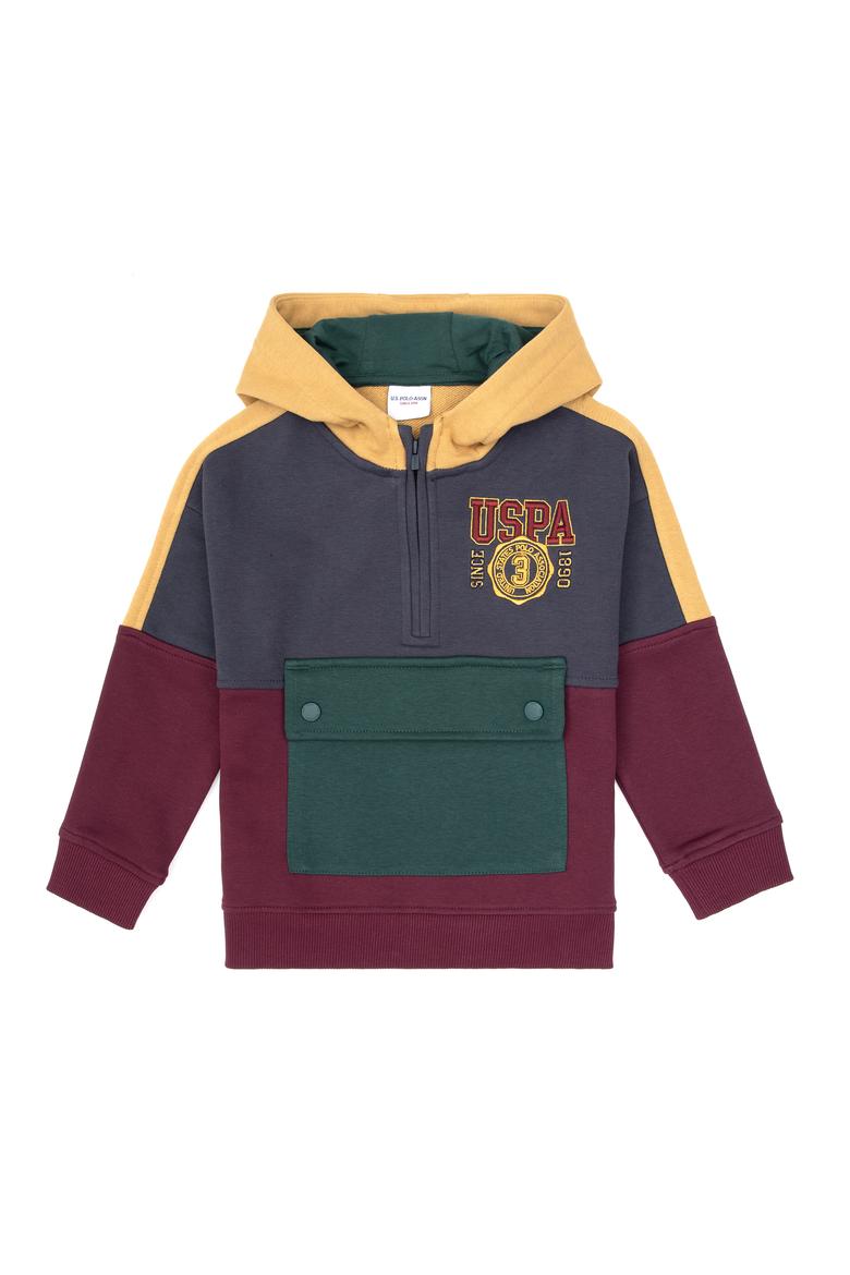 Erkek Çocuk Bordo Kapüşonlu Sweatshirt