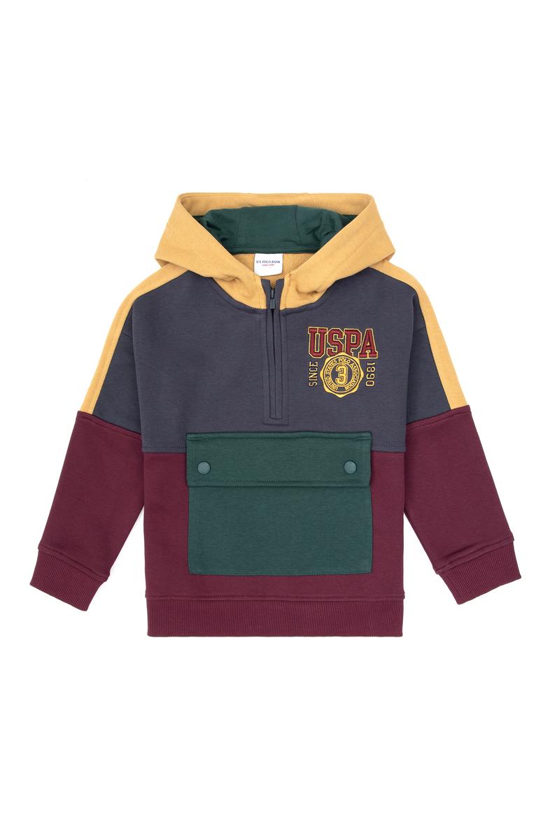 Erkek Çocuk Bordo Kapüşonlu Sweatshirt