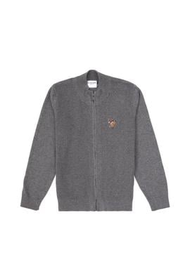 Erkek Çocuk Gri Melanj Fermuarlı Triko Hırka - 50311625018