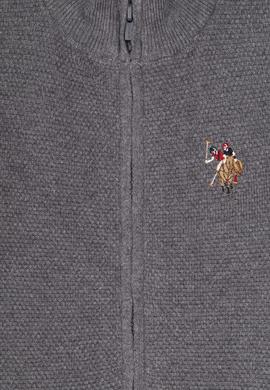 Erkek Çocuk Gri Melanj Fermuarlı Triko Hırka - 50311625018