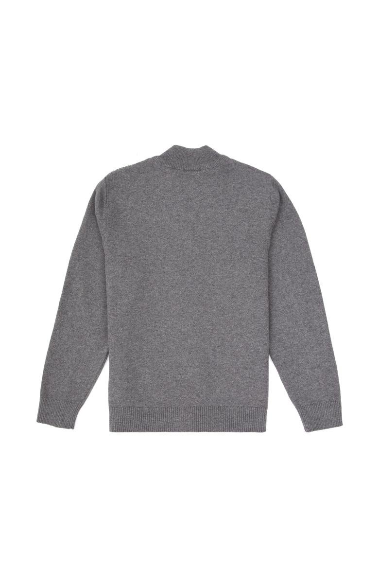 Erkek Çocuk Gri Melanj Fermuarlı Triko Hırka - 50311625018