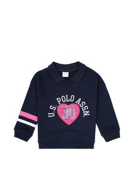 Kız Çocuk Lacivert Bisiklet Yaka Sweatshirt - 50314286001