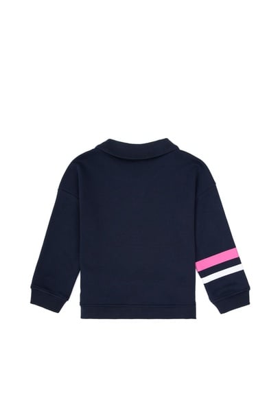 Kız Çocuk Lacivert Bisiklet Yaka Sweatshirt