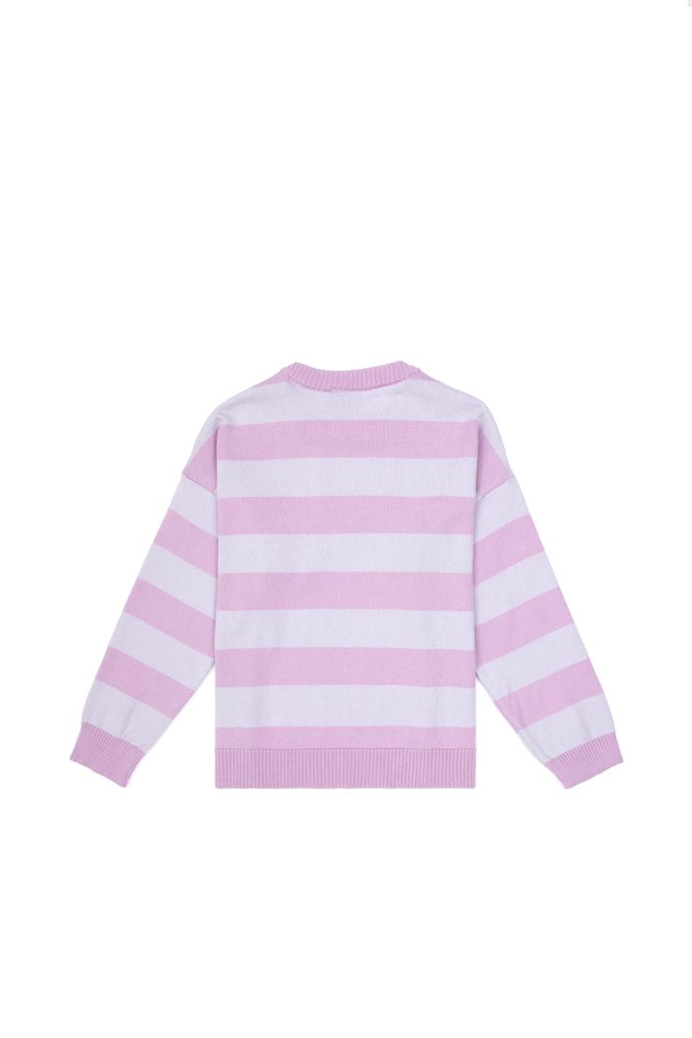 Kız Çocuk Lila Çizgili Bisiklet Yaka Kazak - 50316302002