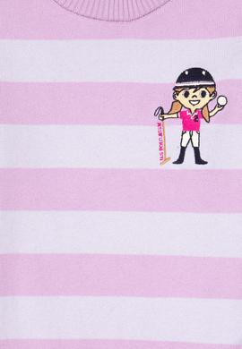 Kız Çocuk Lila Çizgili Bisiklet Yaka Kazak - 50316302002