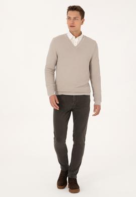 Erkek Regular Fit V Yaka Taş Kazak - 50315028023