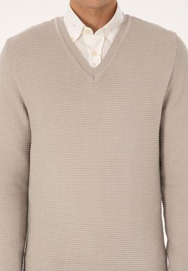 Erkek Regular Fit V Yaka Taş Kazak - 50315028023