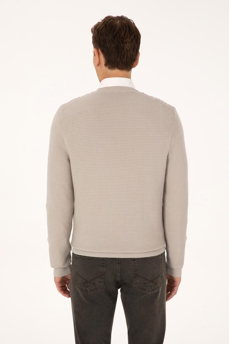 Erkek Regular Fit V Yaka Taş Kazak - 50315028023