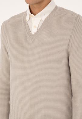 Erkek Regular Fit V Yaka Taş Kazak - 50315028023