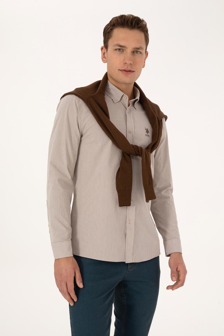 Erkek Taş Uzun Kollu Gömlek