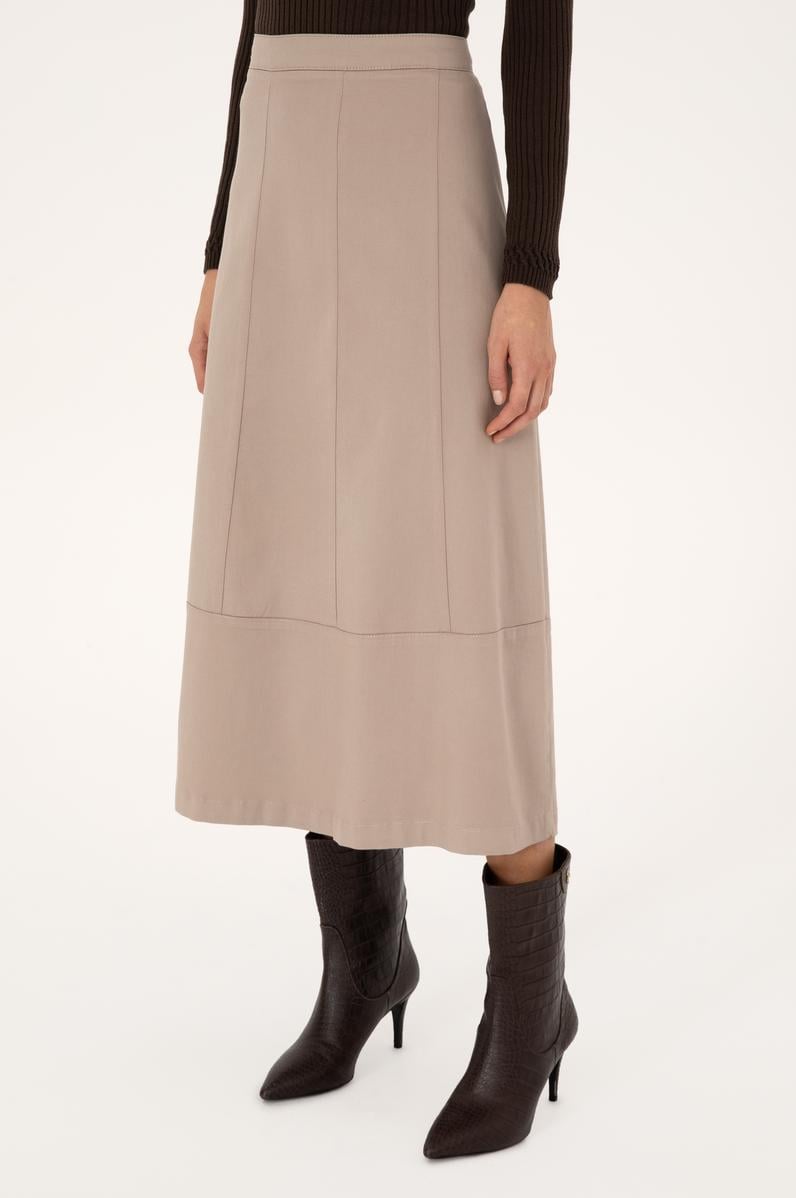 Kadın Koyu Bej Dokuma Etek