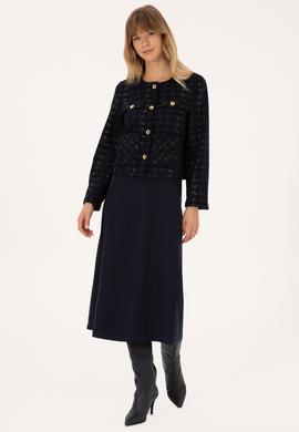 Kadın Lacivert Dokuma Etek - 50310882011