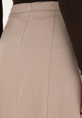 Kadın Koyu Bej Dokuma Etek - 50310882004