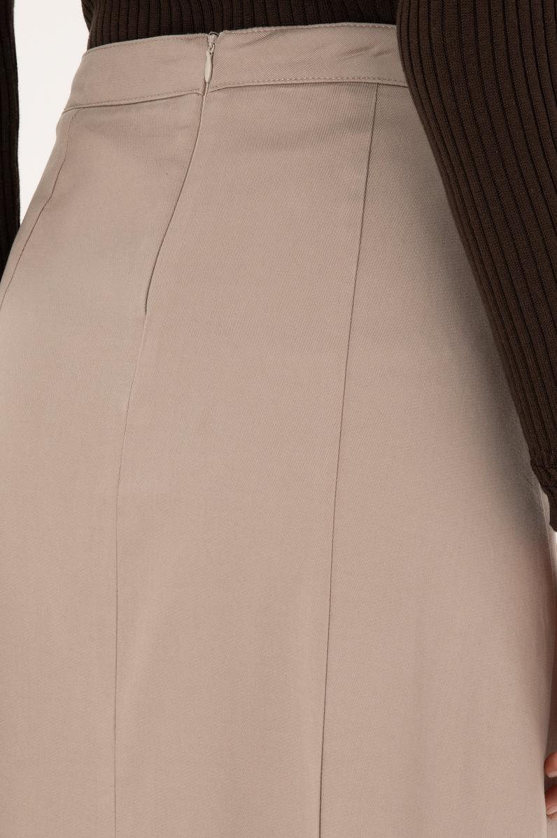 Kadın Koyu Bej Dokuma Etek
