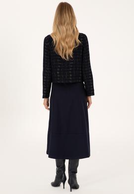 Kadın Lacivert Dokuma Etek - 50310882011