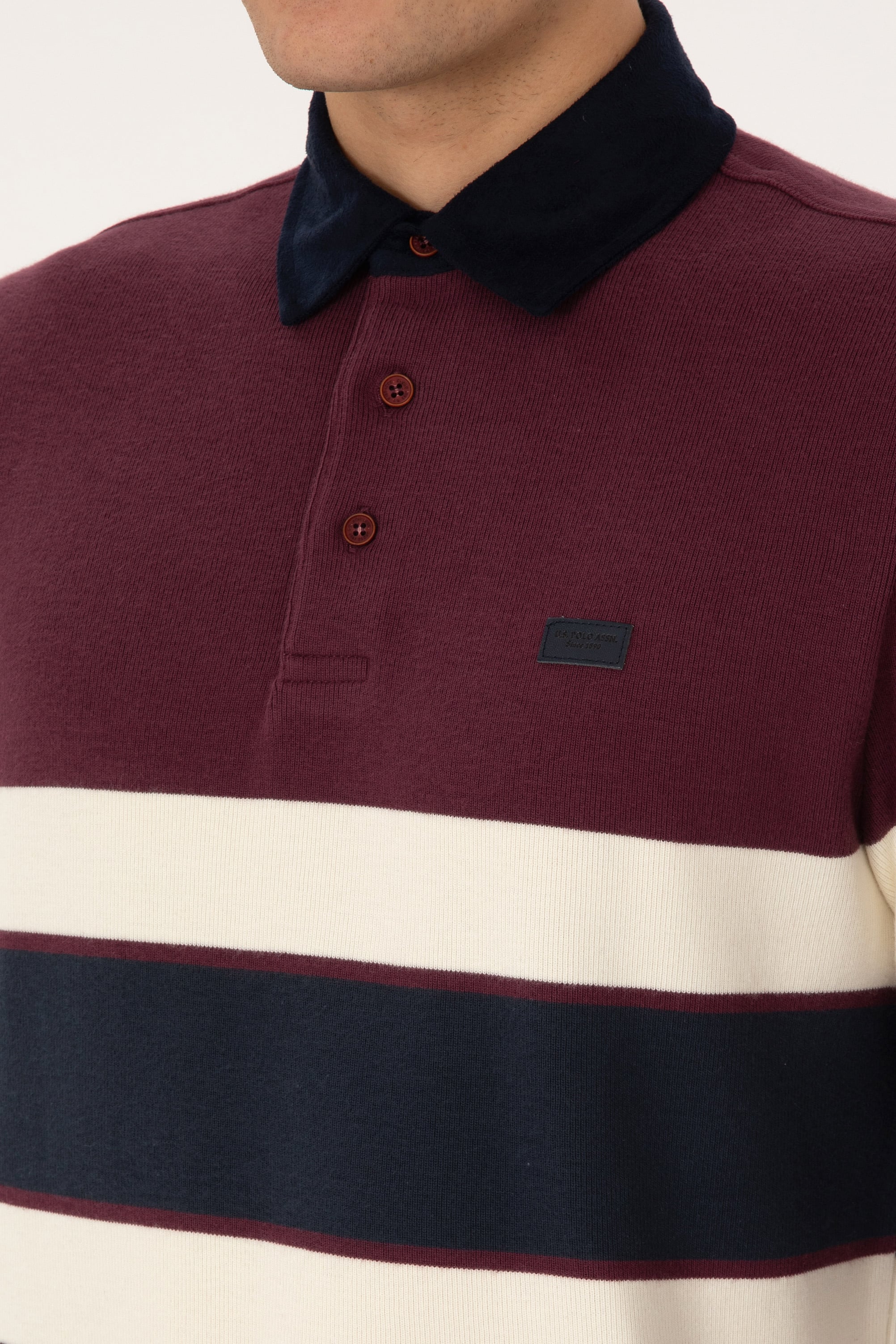 Erkek Regular Fit Bordo Polo Yaka Sweatshirt - Image 7