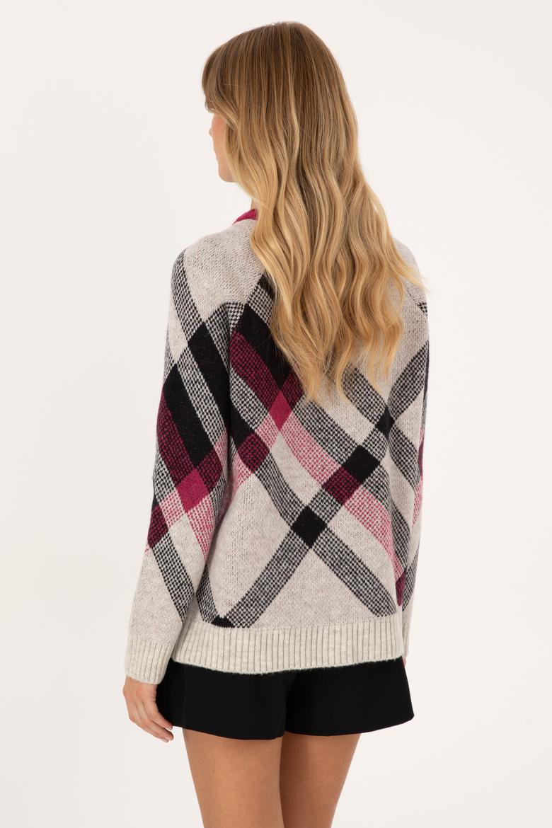 Kadın Taş Bisiklet Yaka Kazak - 50308923007