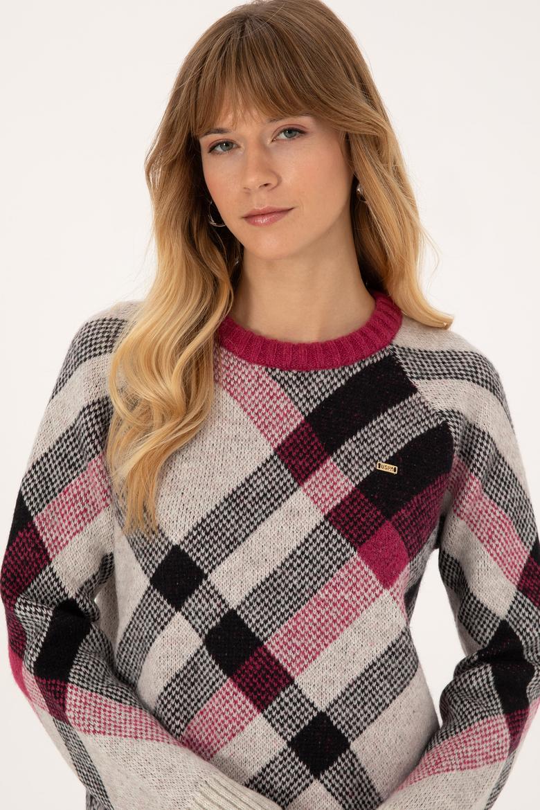 Kadın Taş Bisiklet Yaka Kazak - 50308923007