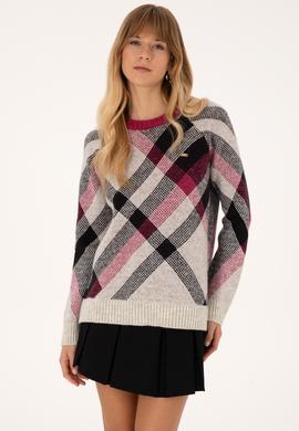 Kadın Taş Bisiklet Yaka Kazak - 50308923007