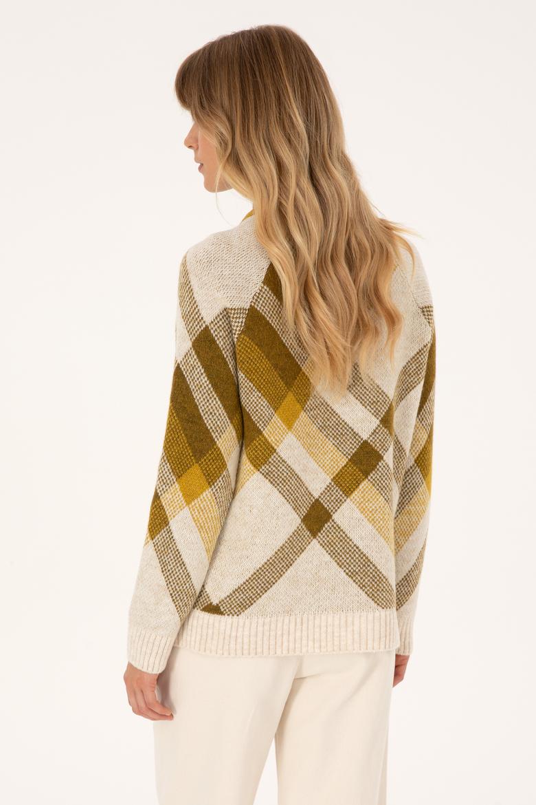 Kadın Krem Bisiklet Yaka Kazak - 50308923016