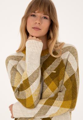 Kadın Krem Bisiklet Yaka Kazak - 50308923016