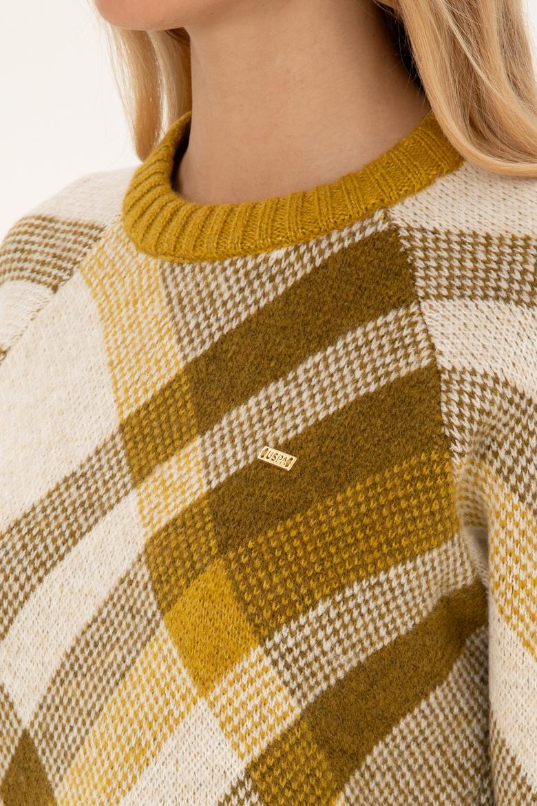 Kadın Krem Bisiklet Yaka Kazak - 50308923016