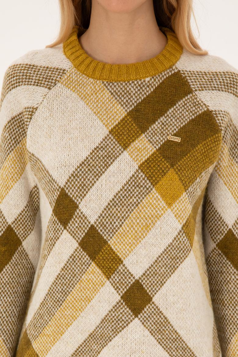 Kadın Krem Bisiklet Yaka Kazak - 50308923016