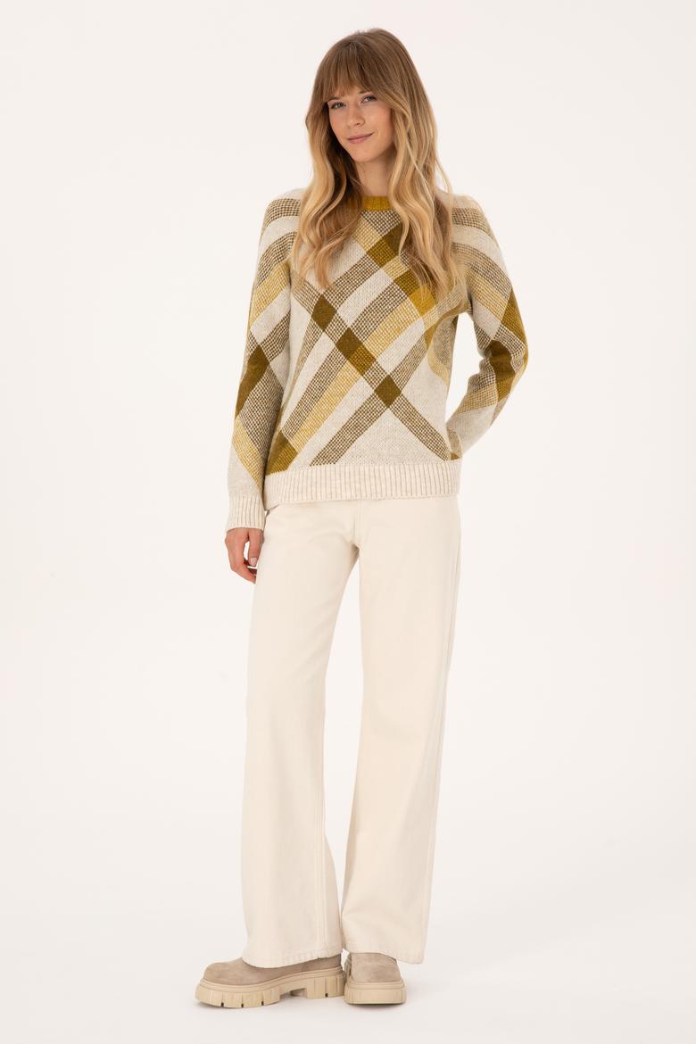 Kadın Krem Bisiklet Yaka Kazak - 50308923016