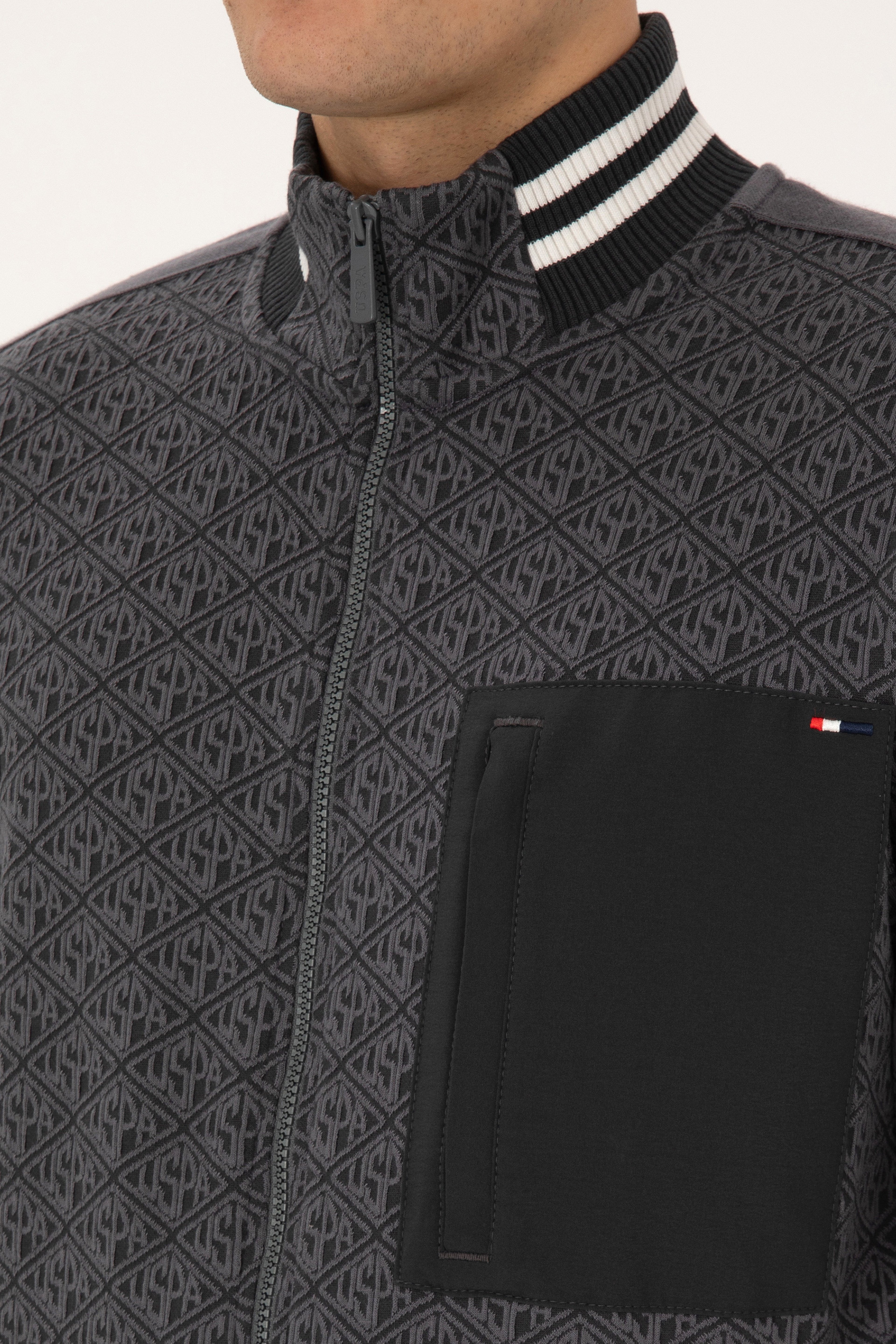 Erkek Regular Fit Gri Fermuarlı Örme Hırka - Image 7
