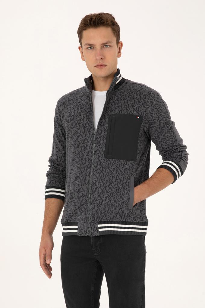 Erkek Gri Örme Hırka