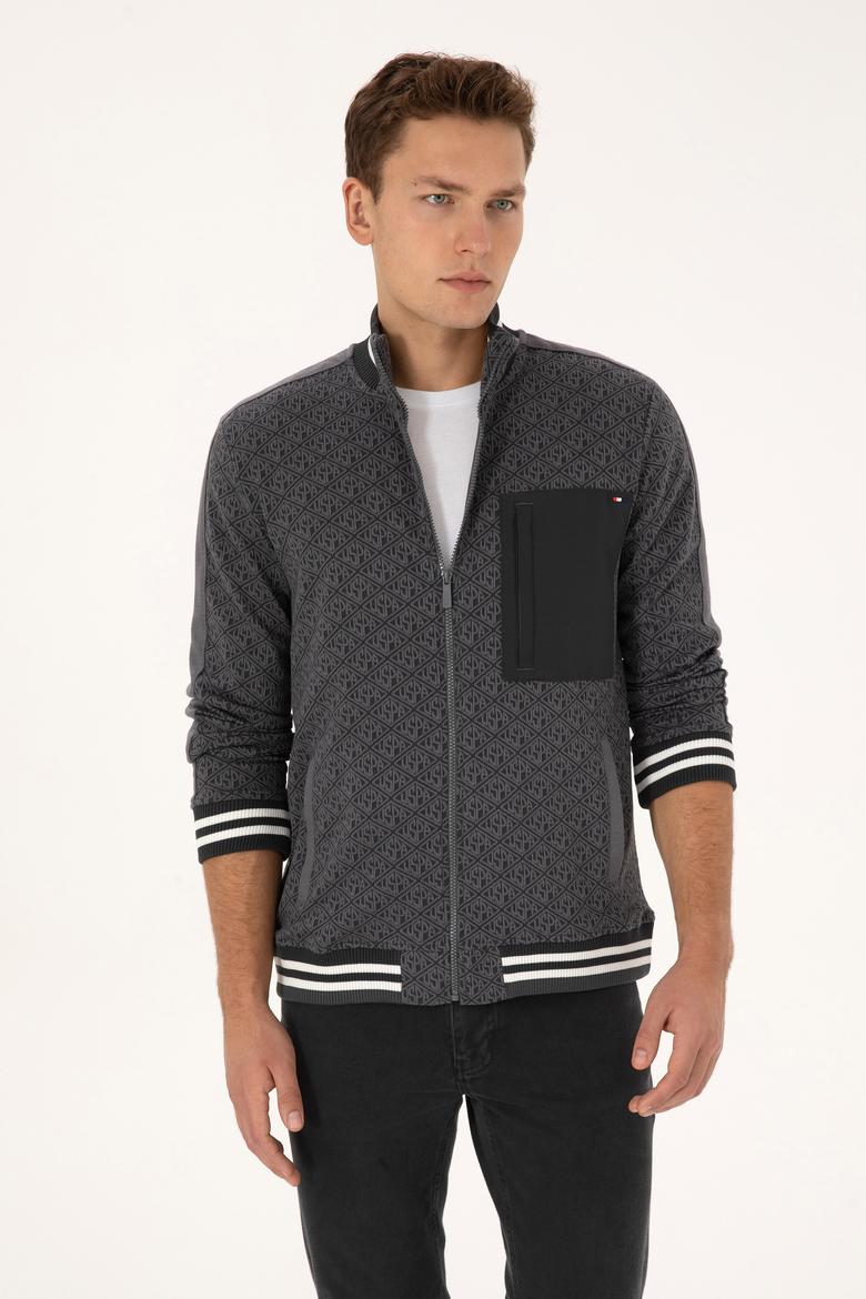 Erkek Gri Örme Hırka - 50309985009