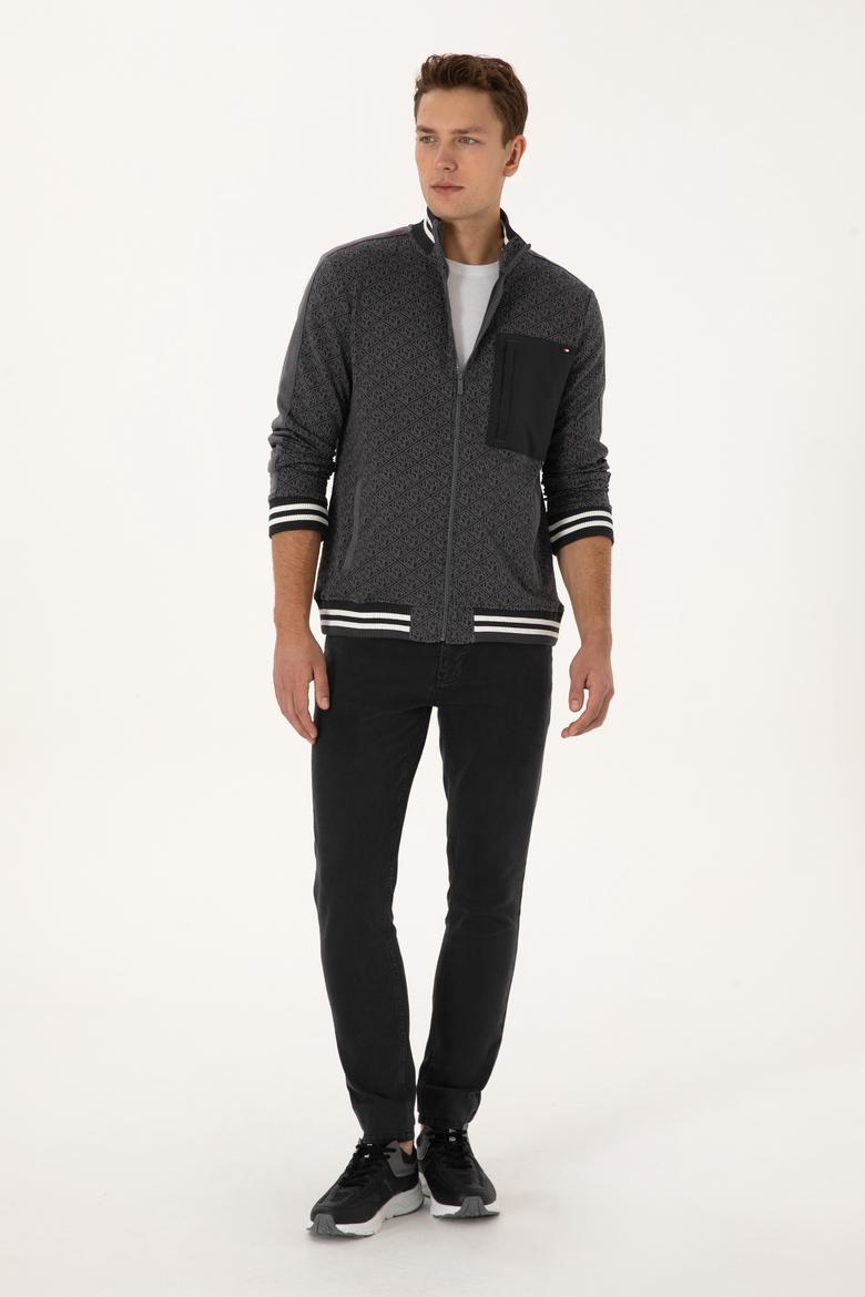 Erkek Gri Örme Hırka - 50309985009