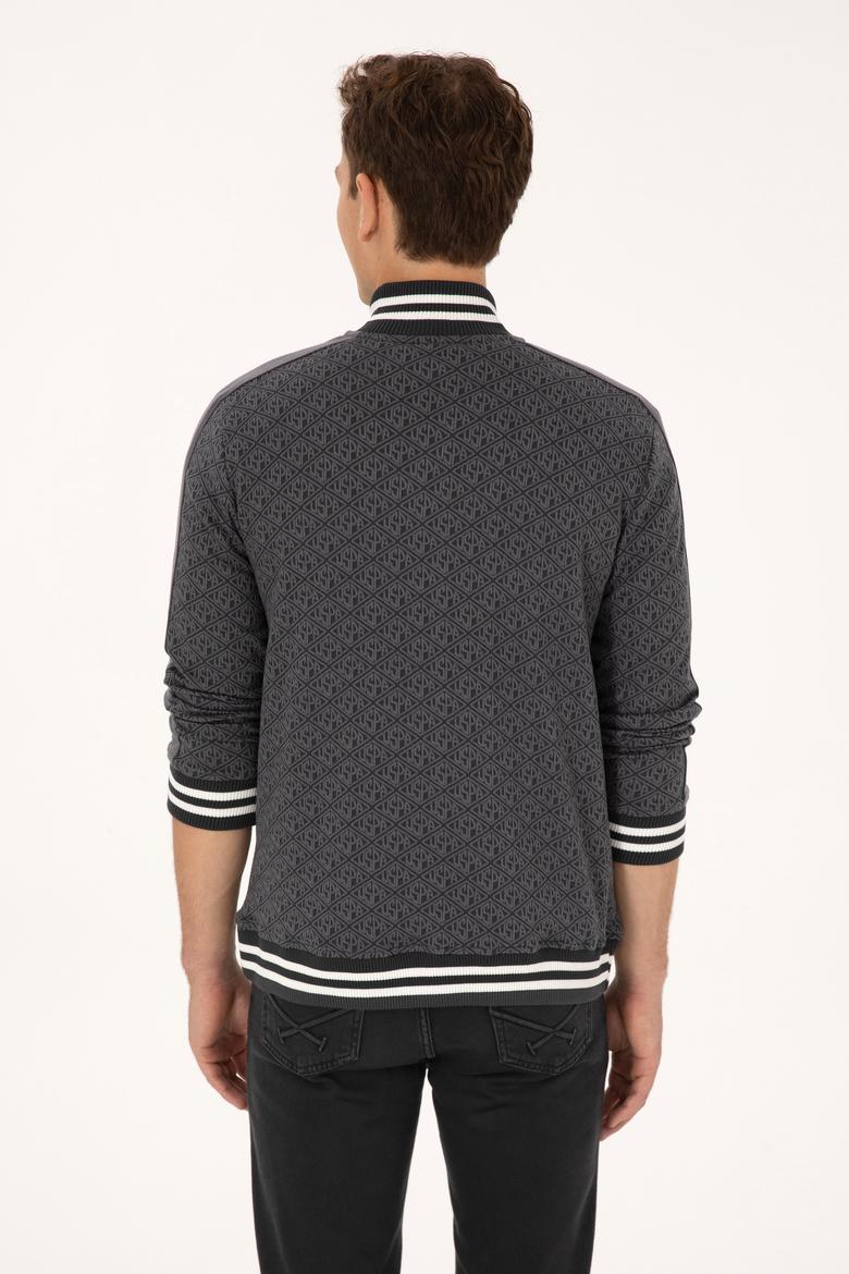 Erkek Gri Örme Hırka - 50309985009