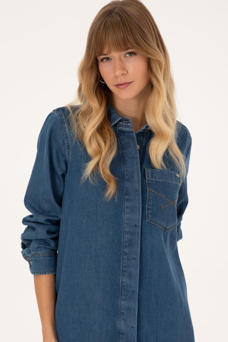 Kadın Mavi Jean Elbise - 50309329005