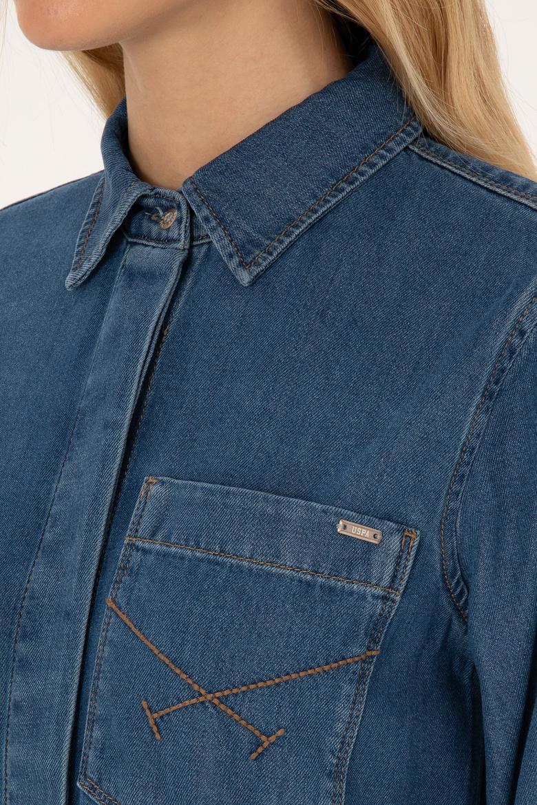 Kadın Mavi Jean Elbise - 50309329005