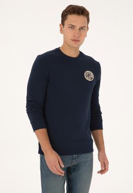 Erkek Regular Fit Bisiklet Yaka Lacivert Sweatshirt - 50308717008