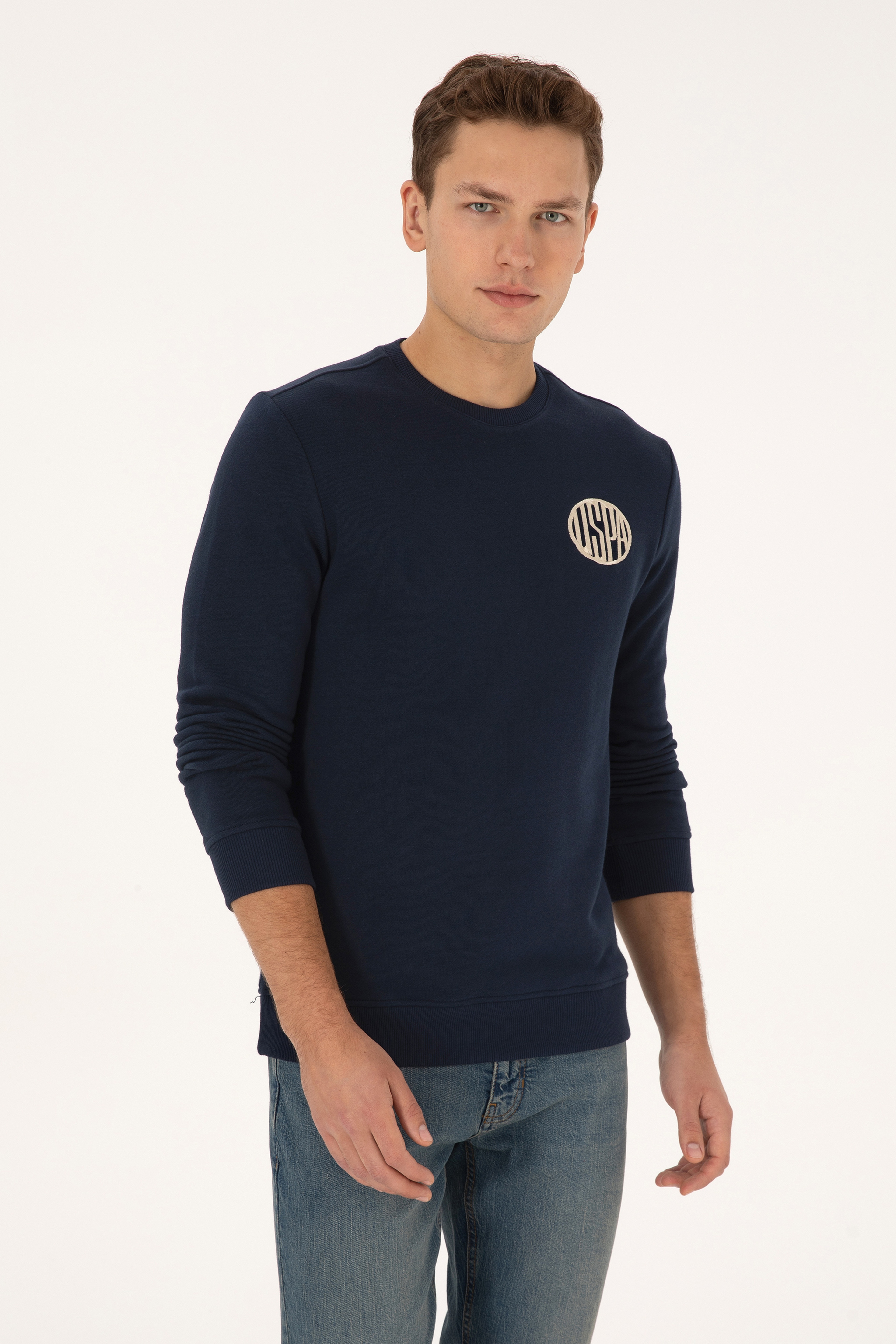 Erkek Regular Fit Bisiklet Yaka Lacivert Sweatshirt