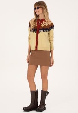 Kadın Beyaz Triko Hırka - 50310054006