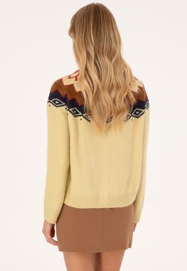 Kadın Beyaz Triko Hırka - 50310054006