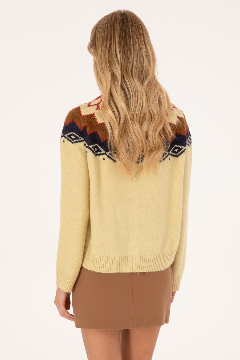 Kadın Beyaz Triko Hırka - 50310054006